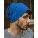 Gorro de algodón Slouch Beanie Azul zafiro detalle 3