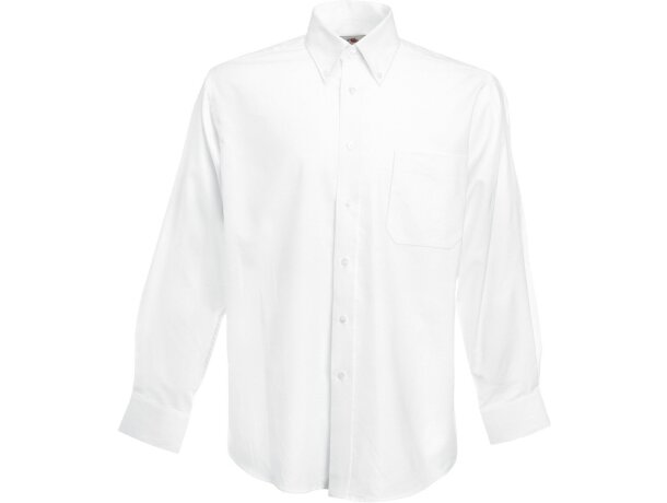 Camisa Oxford manga larga hombre  blanca