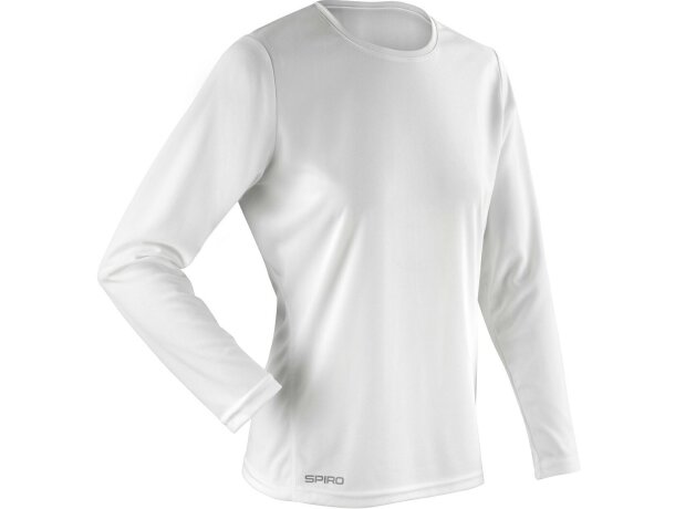 Camiseta manga larga técnica de mujer 150 gr blanca