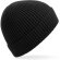 Gorros invierno dobladillo unisex poliéster canalé Negro