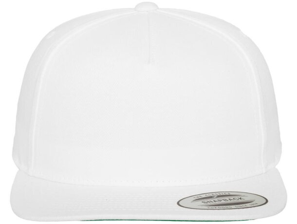 Gorra snapback de 5 paneles estilo urbano Blanco detalle 1