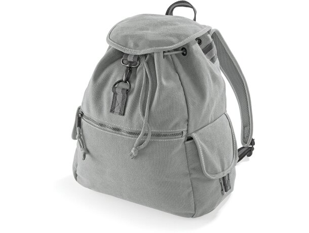 Mochila de algodón estilo vintage gris