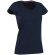 Camiseta de mujer cuello en V manga corta azul marino