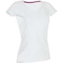 Camiseta de mujer manga corta cuello ancho blanca