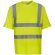Camiseta unisex con franjas reflectantes amarillo fluorescente