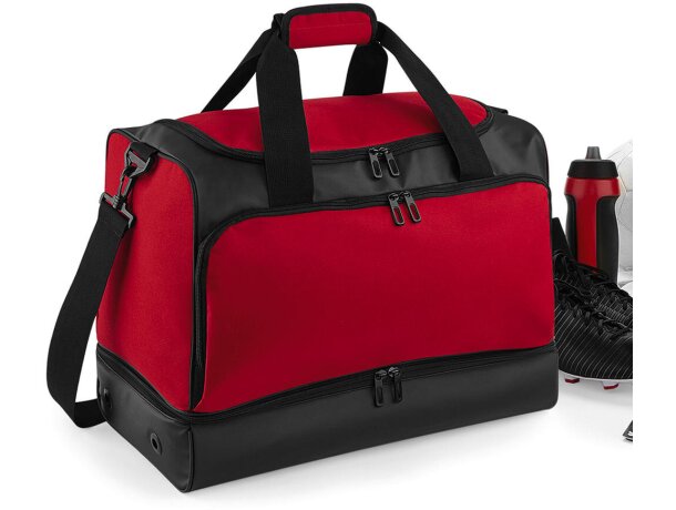 Bolsa de viaje Hardbase Sports Holdall Rojo clasico/negro detalle 3