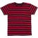 Camiseta unisex modelo a rayas negro/rojo