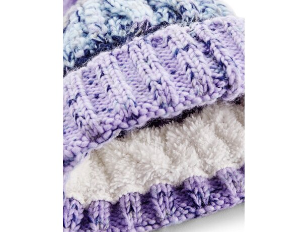 Gorro de invierno económico poliacrílico con base doblada Corkscrew Lavanda morado detalle 2