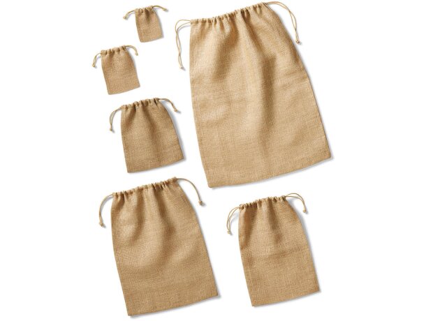 Saco Stuff W415 de yute natural con cordón en seis tallas Natural detalle 1