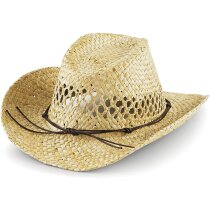 Sombrero fabricado en paja estilo vaquero personalizado natural Sombrero fabricado en paja estilo vaquero personalizado natural