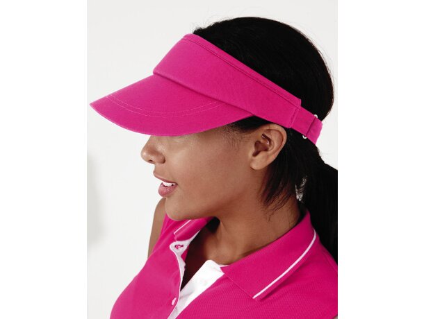 Visera para deportistas en poliester algodón Fucsia detalle 4