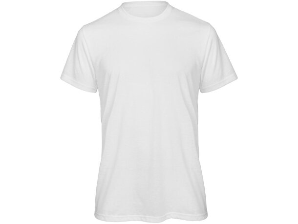 Camiseta hombre poliéster blanca sublimable sin etiqueta TM062 Blanco detalle 1
