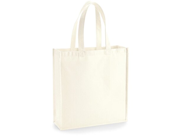 Bolsa Gallery personalizable lona algodón 407 g asas largas Blanco/kelly verde detalle 1