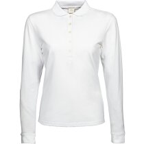 Polos de mujer serigrafiados corte ajustado 215 g/m2