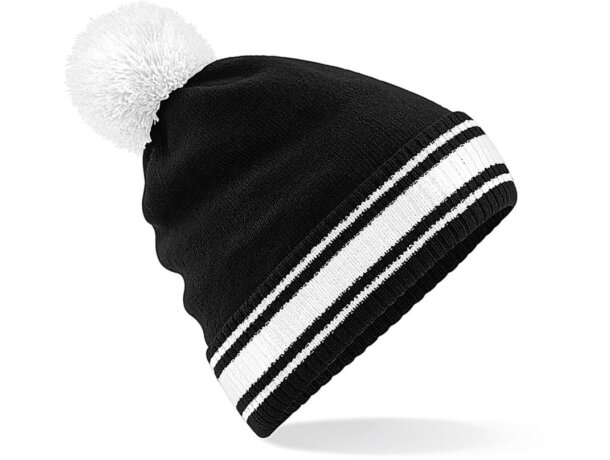 Gorro Stadium con logotipo: poliacrílico bicolor de diseño deportivo Marino francés/rojo clasico/blanco detalle 4