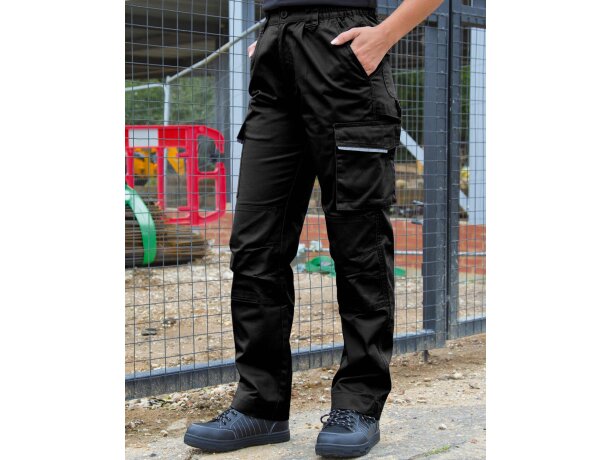 Pantalones publicitarios mujer poliéster 270 g/m2 Action Negro detalle 1