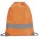 Mochila alta visibilidad de poliéster con cordones naranja fluor personalizado