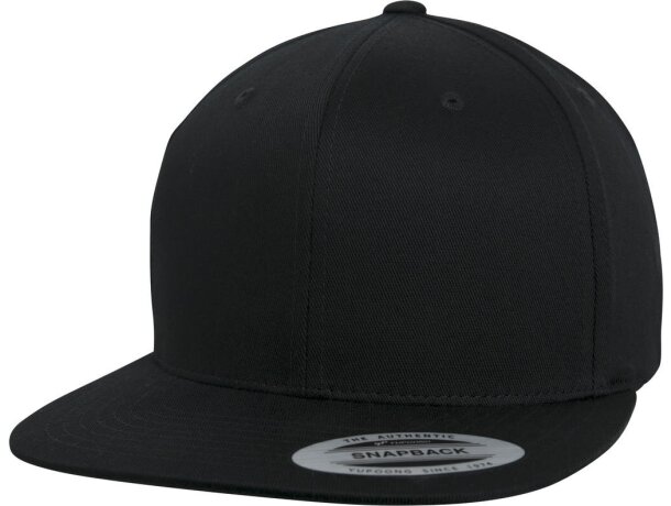 Gorra algodón orgánico Snapback Negro detalle 3