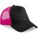 Gorra sencilla con 5 paneles y rejilla trasera Beechfield Fucsia/negro