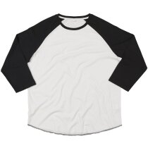 Camiseta unisex manga larga mangas combinadas 150 gr blanco/negro