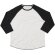 Camiseta unisex manga larga mangas combinadas 150 gr blanco/negro
