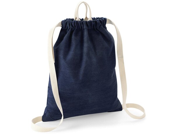 Mochila saco cuerdas denim con asa doble y cordón ajustable 12L Azul zafiro detalle 5