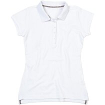 Polo de mujer manga corta entallado personalizado blanco Polo de mujer manga corta entallado personalizado blanco