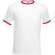 Camiseta unisex cuello y mangas de color 165 grr personalizada blanco/rojo