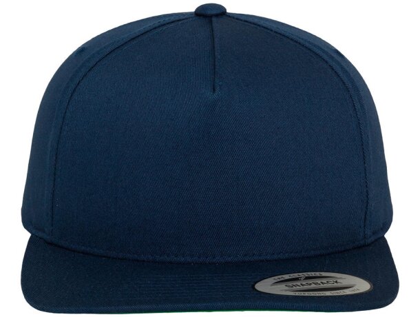 Snapback sarga 400g visera verde 5 paneles Marino detalle 4