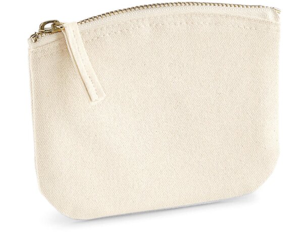 Monederos 100% algod&oacute;n org&aacute;nico con cremallera de tela 407 g/m2 Azul pastel detalle 5