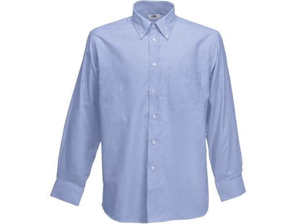 Camisa Oxford manga larga hombre Oxford gris detalle 5