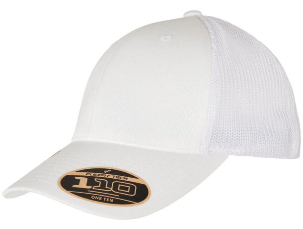 Gorra trucker reciclada 110 alpha con logotipo Blanco detalle 3