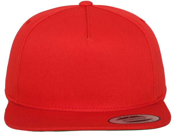 Gorra snapback de 5 paneles estilo urbano Rojo detalle 13