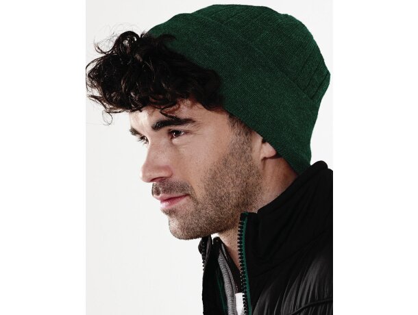 Gorro marca Thinsulate de doble capa Verde botella detalle 8