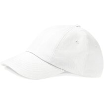 Gorra de perfil bajo en algodón con 5 paneles blanca