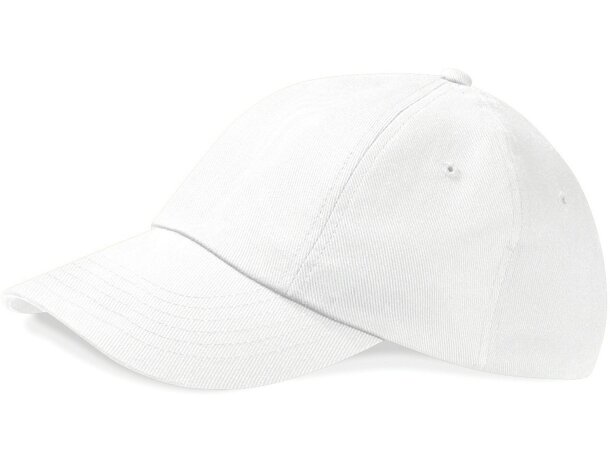 Gorra de perfil bajo en algodón con 5 paneles blanca