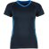 Camiseta de mujer manga corta combinada 135 gr personalizada azul marino