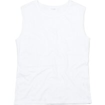 Camiseta sin mangas de mujer corte holgado personalizada blanca