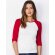 Camiseta manga larga personalizada algodón 200 g/m2 Blanco/rojo detalle 1