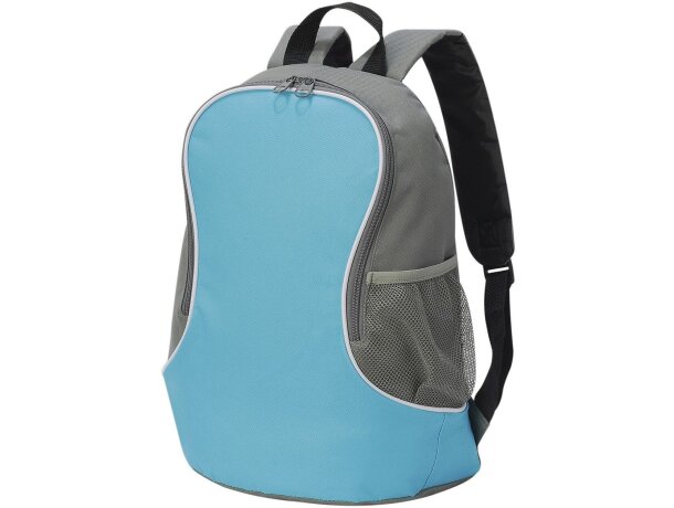 Mochila urbana de poliéster con color combinado azul personalizado