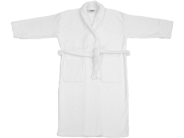 Albornoz unisex en algodón 300 gr personalizado blanco