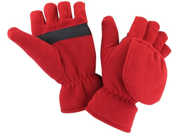 Guantes tipo manopla fabricados en poliester Rojo detalle 2