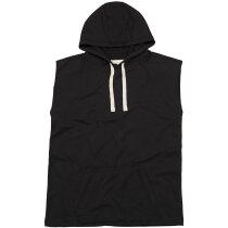 Sudadera de mujer sin mangas con capucha negra Sudadera de mujer sin mangas con capucha negra