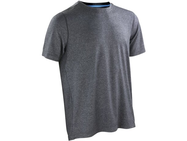 Camiseta técnica hombre de poliéster 180 g/m2 Shiny Fitness Azul claro/blanco detalle 1