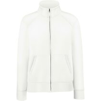 Sudadera de mujer con cremallera blanca