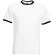 Camiseta unisex cuello y mangas de color 165 grr personalizada blanco y negro