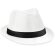 Sombrero de poliester con cinta de refuerzo interior blanco/negro