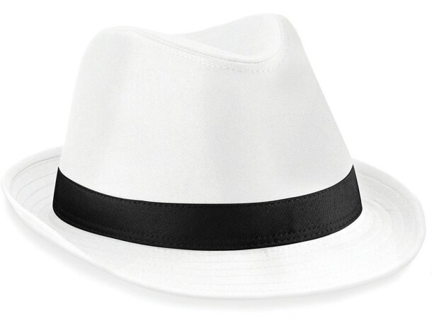 Sombrero de poliester con cinta de refuerzo interior barato blanco/negro Sombrero de poliester con cinta de refuerzo interior barato blanco/negro