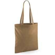 Bolsa de algodón con asas medianas personalizada marrón