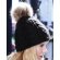 Gorros lana con pompom extraible de poliacrílico Negro detalle 1